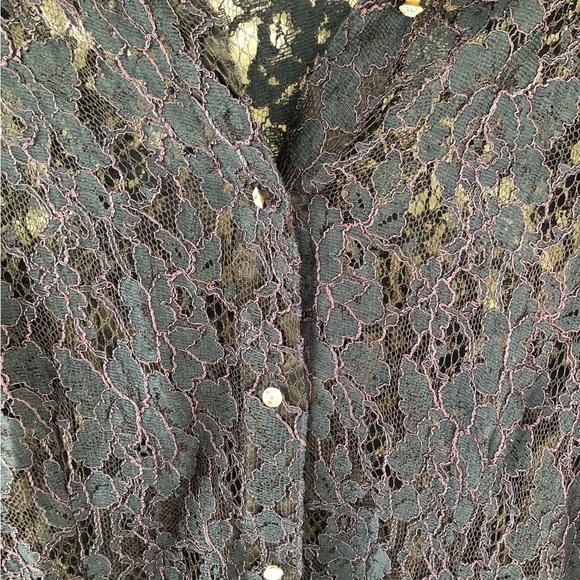 New Vintage Y2K crystal button down sheer lace top Holiday cocktail party glam - Picture 10 of 10